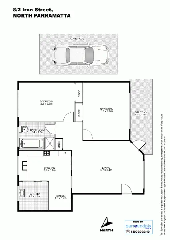 Floorplan of Homely unit listing, 8/2 Iron Street, North Parramatta NSW 2151