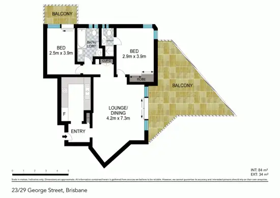 Floorplan of Homely apartment listing, 23/29 George St, Brisbane City QLD 4000