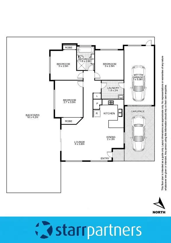 Floorplan of Homely semi-detached listing, 2a/102 Glossop Street, St Marys NSW 2760