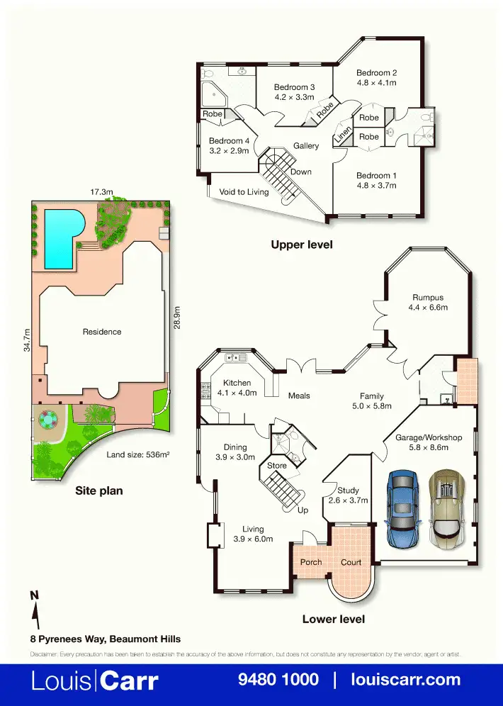 Floorplan of Homely house listing, 8 Pyrenees Way, Beaumont Hills NSW 2155