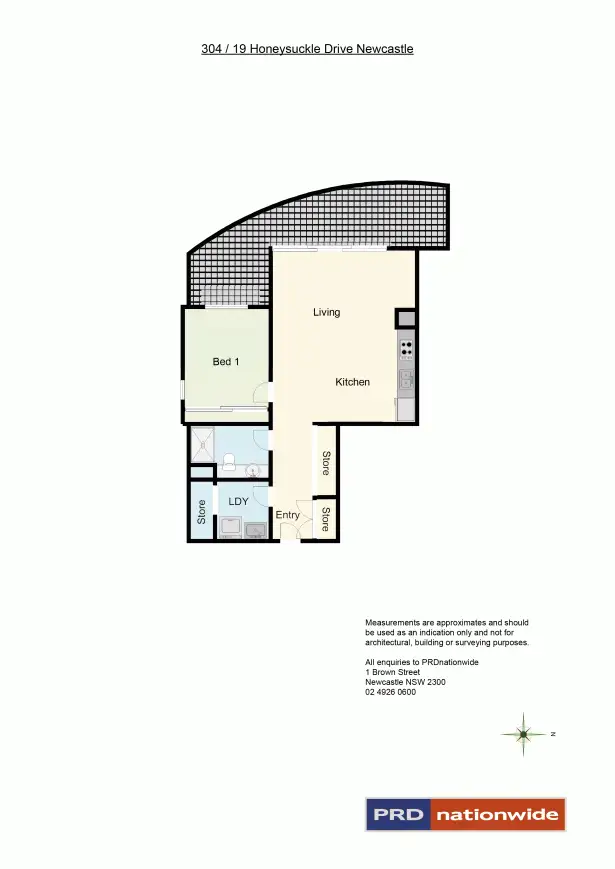 Floorplan of Homely unit listing, 304/19 Honeysuckle Drive, Newcastle NSW 2300