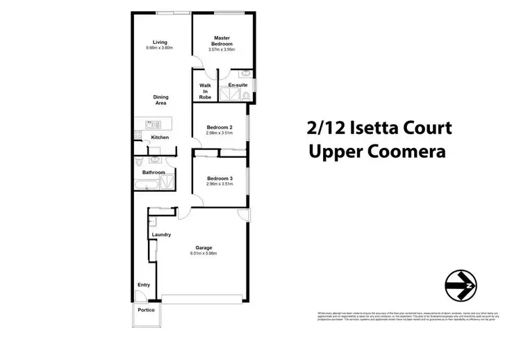 Floorplan of Homely semi-detached listing, 2/12 Isetta Court, Upper Coomera QLD 4209