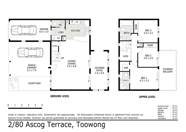 Floorplan of Homely townhouse listing, 2/80 Ascog Tce, Toowong QLD 4066
