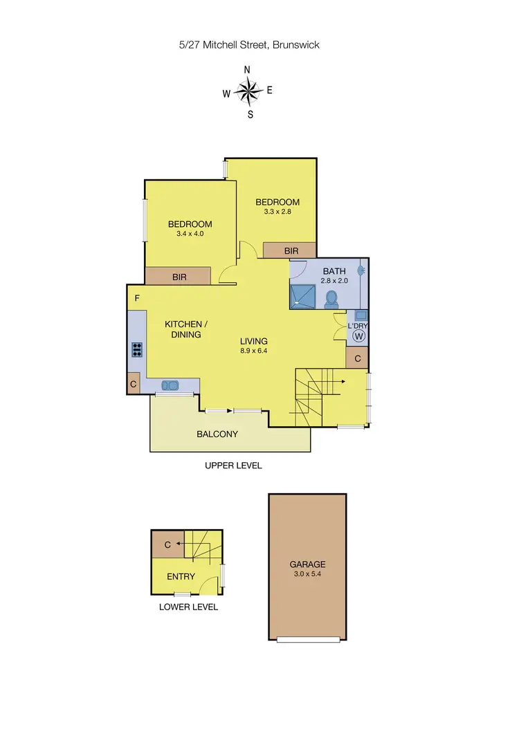 Floorplan of Homely townhouse listing, 5/27 Mitchell Street, Brunswick VIC 3056
