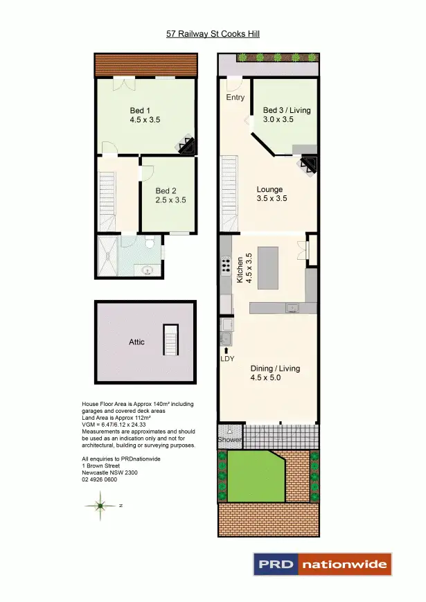 Floorplan of Homely house listing, 57 Railway Street, Cooks Hill NSW 2300