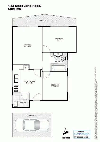 Floorplan of Homely unit listing, 4/42 Macquarie Road, Auburn NSW 2144