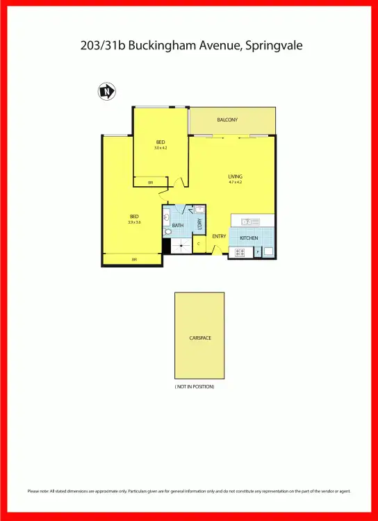 Floorplan of Homely apartment listing, 203/31B Buckingham Avenue, Springvale VIC 3171