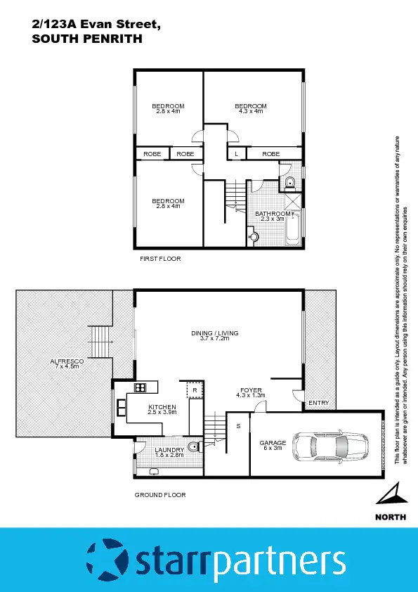 Floorplan of Homely townhouse listing, 2/123A Evan Street, South Penrith NSW 2750