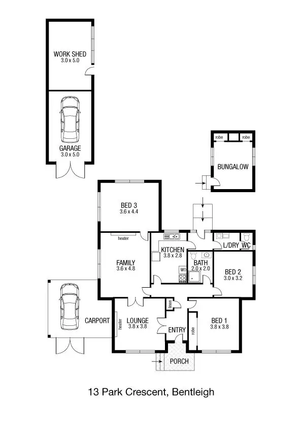 Floorplan of Homely house listing, 13 Park Crescent, Bentleigh VIC 3204