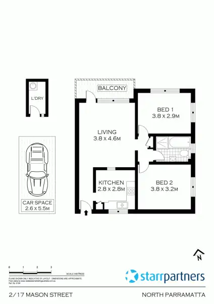 Floorplan of Homely unit listing, 2/17 Mason St, Parramatta NSW 2151