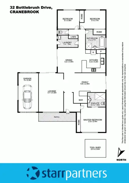 Floorplan of Homely house listing, 32 Bottlebrush Drive, Cranebrook NSW 2749