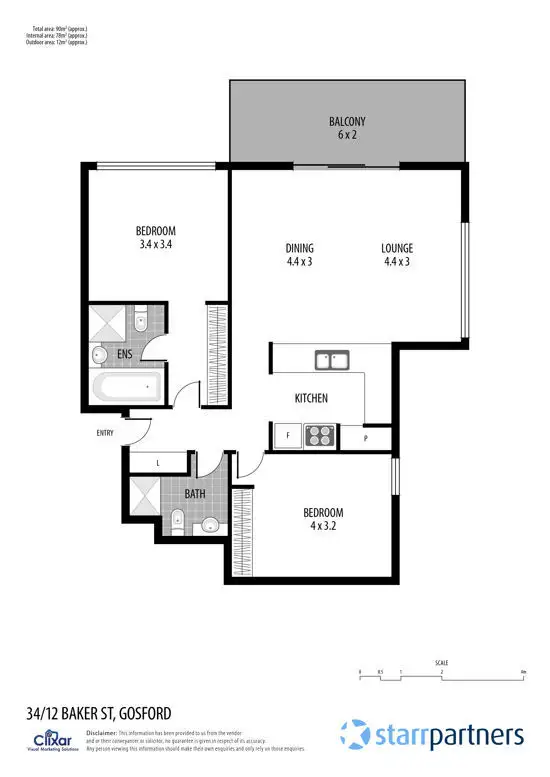 Floorplan of Homely unit listing, 34/12 Baker Street, Gosford NSW 2250