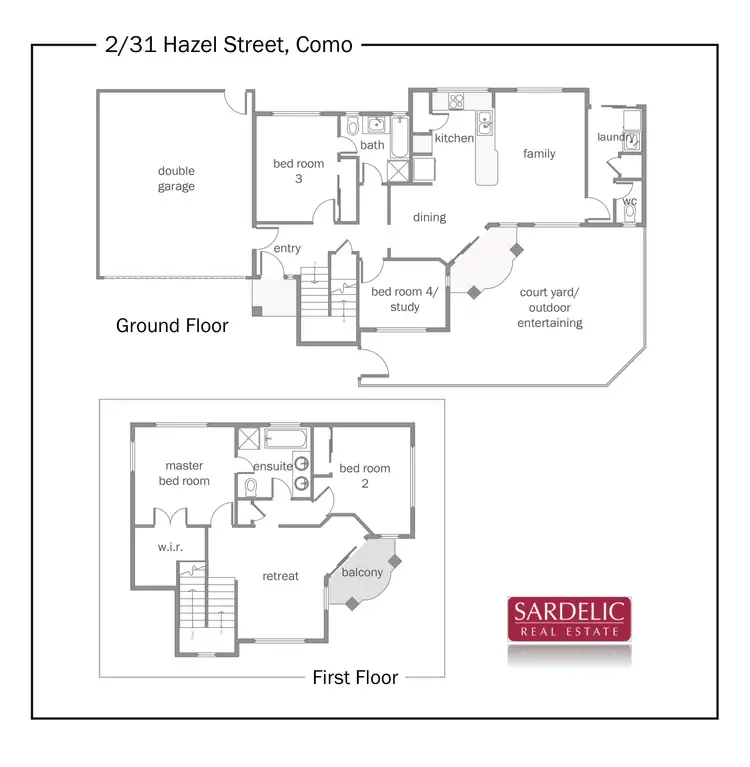 Floorplan of Homely townhouse listing, 2/31 Hazel St, Como WA 6152