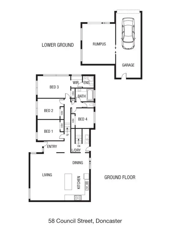 Floorplan of Homely house listing, 58 Council Street, Doncaster VIC 3108
