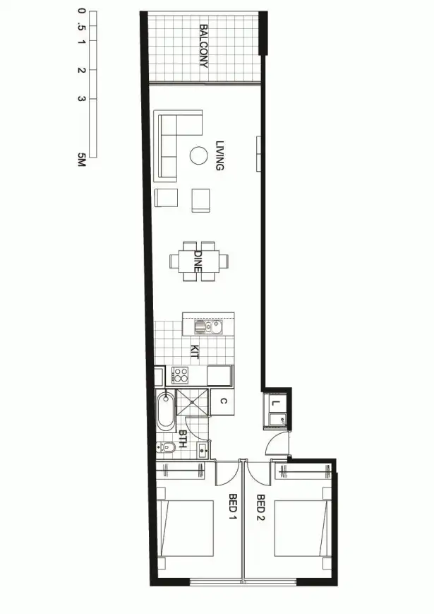 Floorplan of Homely apartment listing, 701/9 Watt Street, Newcastle NSW 2300