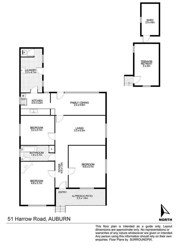 Floorplan of Homely house listing, 51 Harrow Rd, Auburn NSW 2144