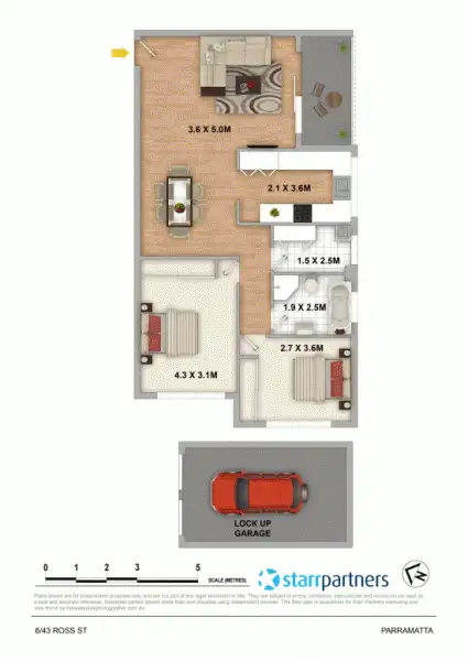 Floorplan of Homely unit listing, 6/43 Ross Street, Parramatta NSW 2150