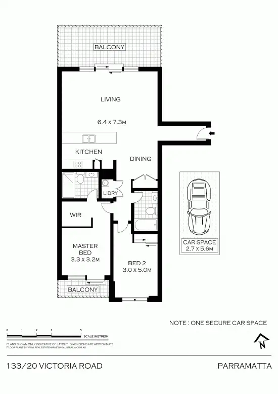 Floorplan of Homely unit listing, 133/20 Victoria Road, Parramatta NSW 2150
