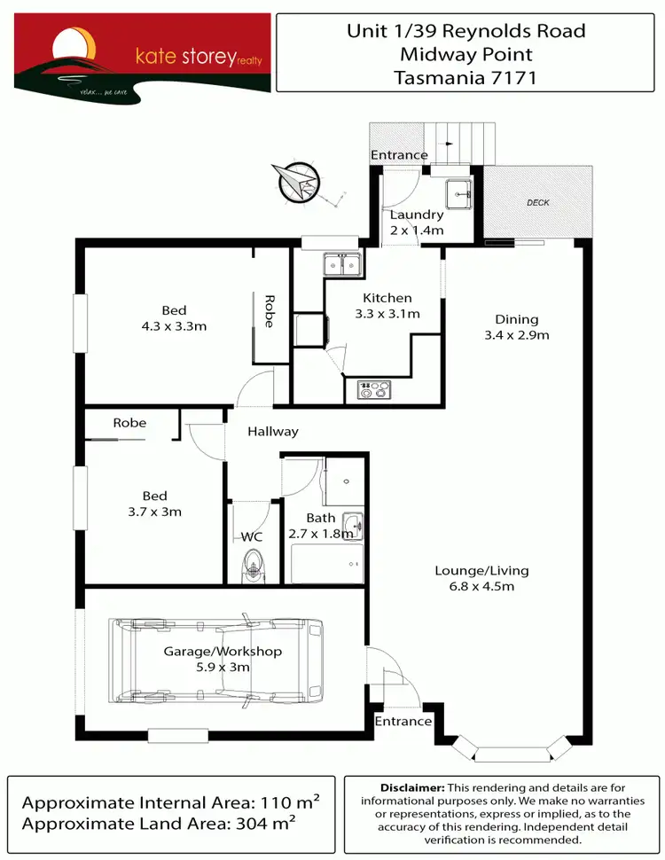 Floorplan of Homely house listing, U1/39 Reynolds Road, Midway Point TAS 7171