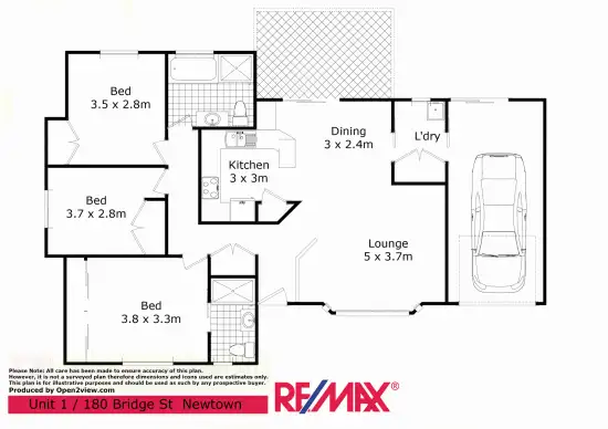 Floorplan of Homely unit listing, 1/180 Bridge Street, Toowoomba City QLD 4350