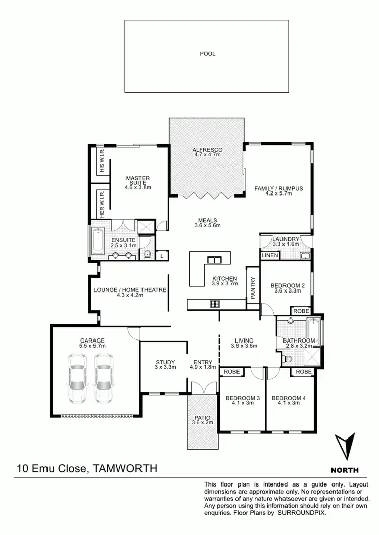 Floorplan of Homely house listing, 10 Emu Close, Tamworth NSW 2340