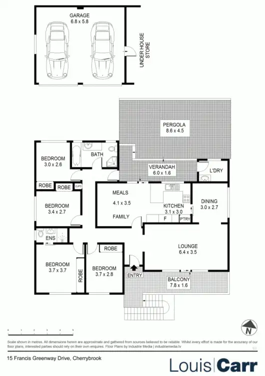 Floorplan of Homely house listing, 15 Francis Greenway Drive, Cherrybrook NSW 2126
