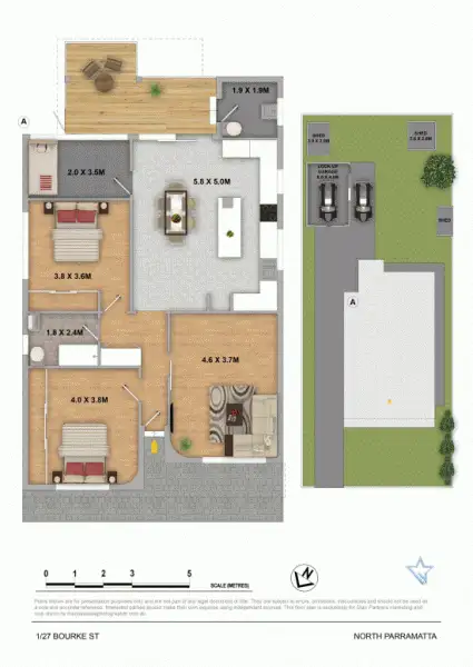 Floorplan of Homely unit listing, Lot 1 & 2, 27 Bourke Street, North Parramatta NSW 2151