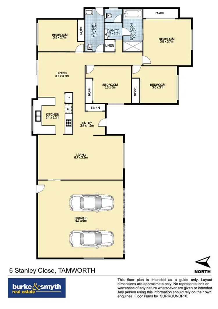 Floorplan of Homely house listing, 6 Stanley Close, Tamworth NSW 2340
