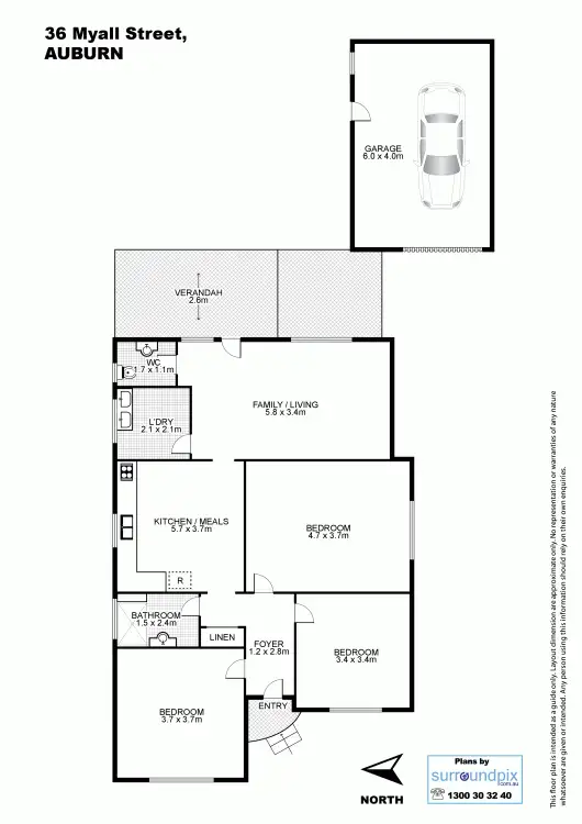 Floorplan of Homely house listing, 36 Myall St, Auburn NSW 2144