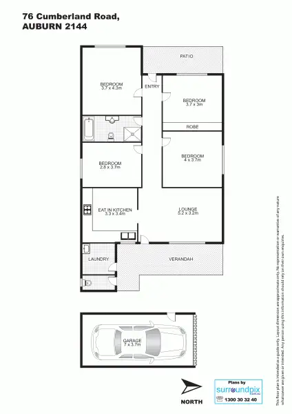 Floorplan of Homely house listing, 76 Cumberland Rd, Auburn NSW 2144