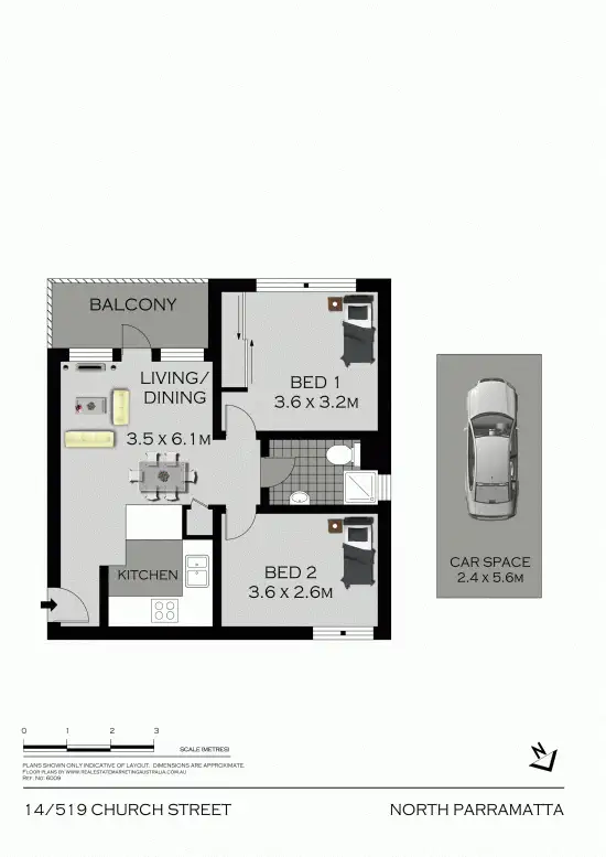 Floorplan of Homely unit listing, 14/519 Church Street, North Parramatta NSW 2151