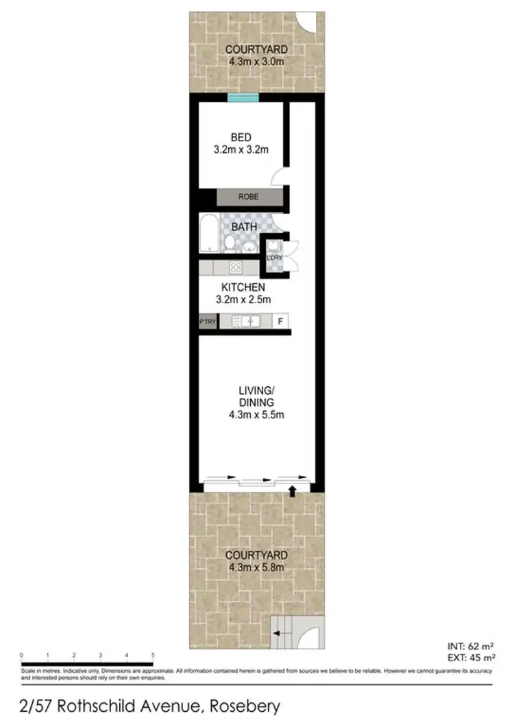 Floorplan of Homely unit listing, 2/57 Rothschild Avenue, Rosebery NSW 2018