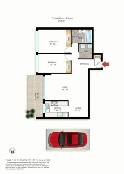 Floorplan of Homely unit listing, 17/53 Penkivil Street, Bondi NSW 2026