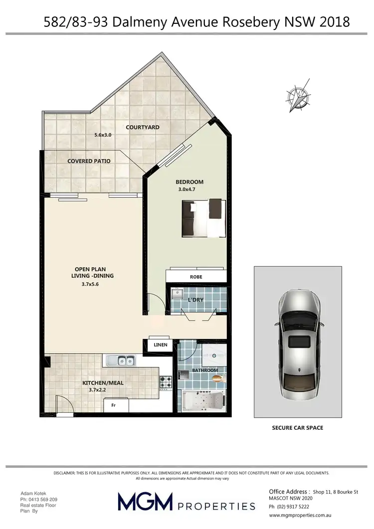 Floorplan of Homely unit listing, 582/83-93 Dalmeny Ave, Rosebery NSW 2018