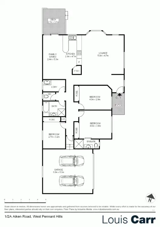 Floorplan of Homely semi-detached listing, 1/2a Aiken Road, West Pennant Hills NSW 2125