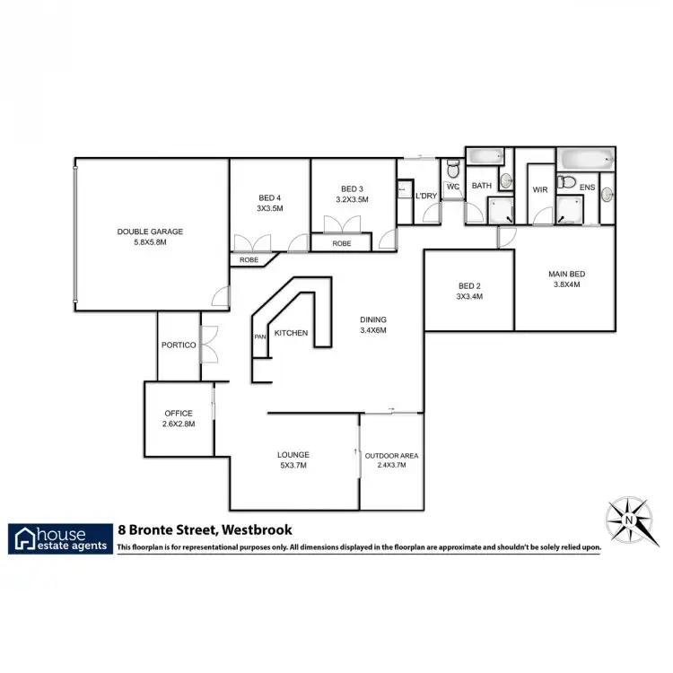 Floorplan of Homely house listing, 8 Bronte Street, Westbrook QLD 4350