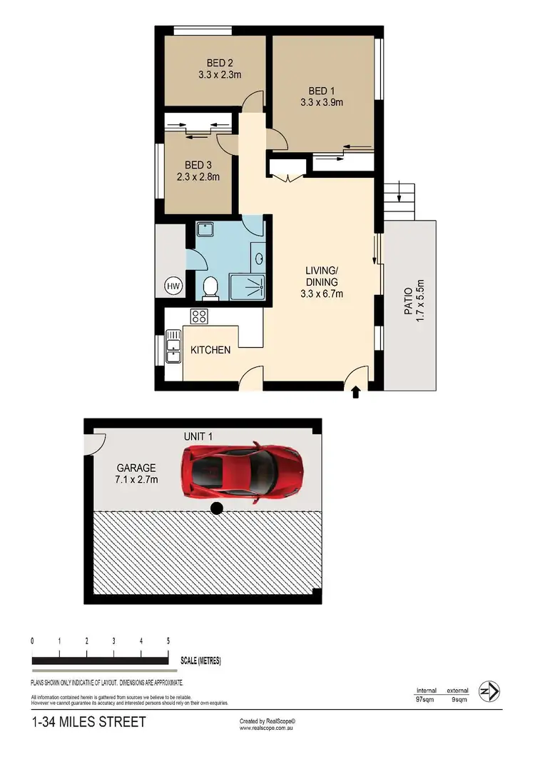 Floorplan of Homely apartment listing, 1/34 Miles Street, Clayfield QLD 4011