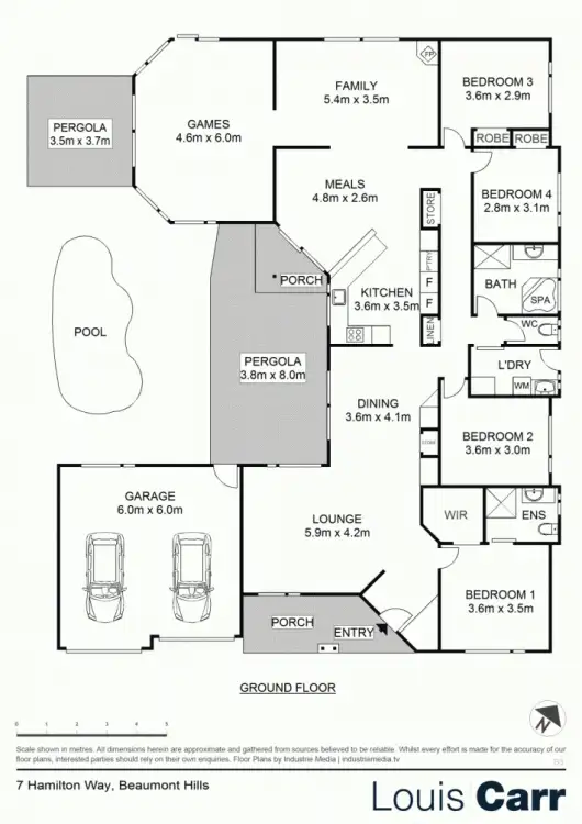 Floorplan of Homely house listing, 7 Hamilton Way, Beaumont Hills NSW 2155