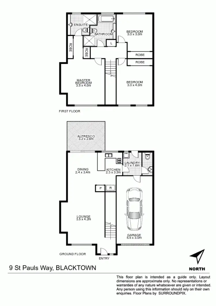 Floorplan of Homely townhouse listing, 9 St Pauls Way, Blacktown NSW 2148