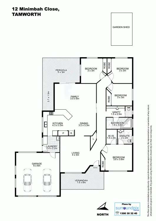 Floorplan of Homely house listing, 12 Minimbah Close, Tamworth NSW 2340