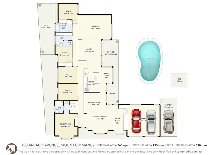 Floorplan of Homely house listing, 103 Arrabri Ave, Mount Ommaney QLD 4074