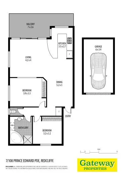 Floorplan of Homely unit listing, 7/108 PRINCE EDWARD PARADE, Scarborough QLD 4020