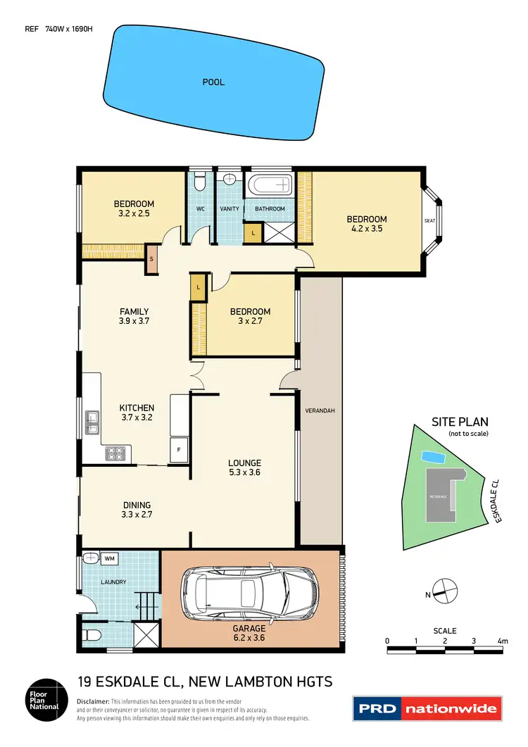 Floorplan of Homely house listing, 19 Eskdale Close, New Lambton Heights NSW 2305
