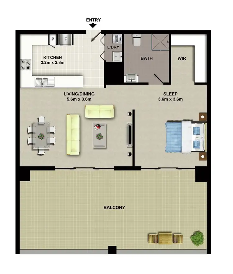 Floorplan of Homely apartment listing, 1006C/8 Bourke Street, Mascot NSW 2020