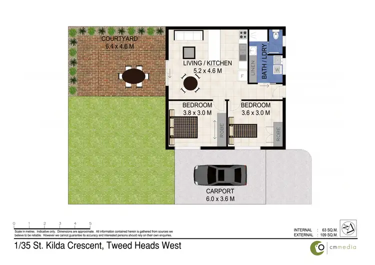 Floorplan of Homely unit listing, 1/35 St Kilda Crescent, Tweed Heads West NSW 2485