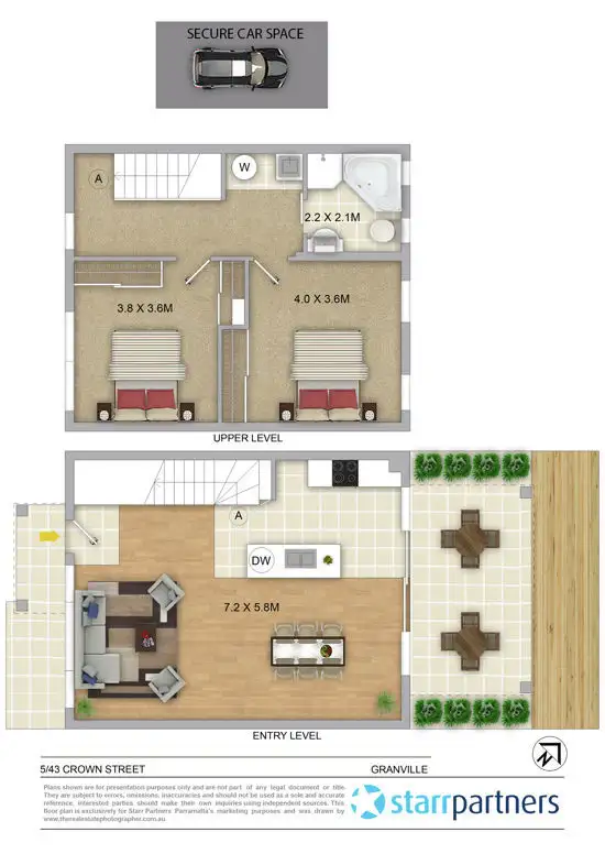 Floorplan of Homely townhouse listing, 5/43 Crown Street, Granville NSW 2142