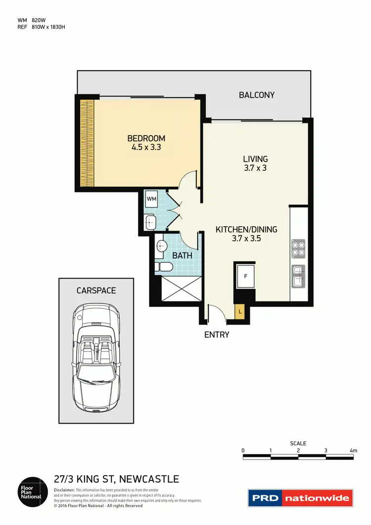Floorplan of Homely apartment listing, 27/3 King Street, Newcastle NSW 2300