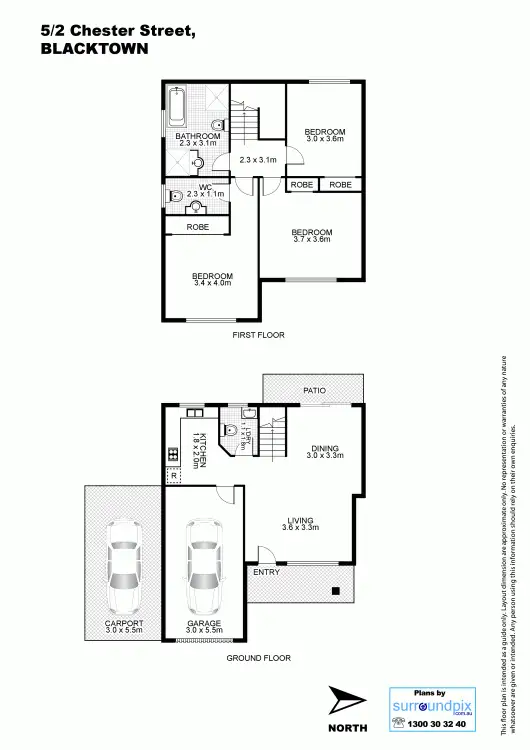Floorplan of Homely townhouse listing, 5/2 Chester Street, Blacktown NSW 2148
