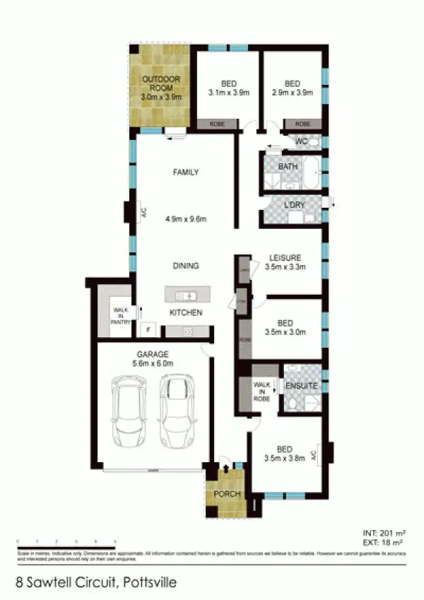 Floorplan of Homely house listing, 8 Sawtell Circuit, Pottsville NSW 2489
