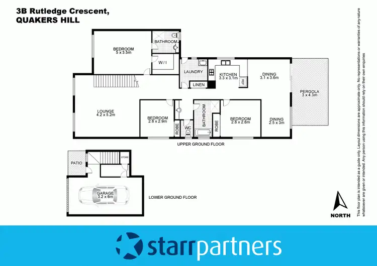 Floorplan of Homely semi-detached listing, 3b Rutledge Crescent, Quakers Hill NSW 2763